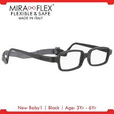 Miraflex New Baby1 Unbreakable Kids Eyeglass Frames 39 14 Black Age 3yr 6yr