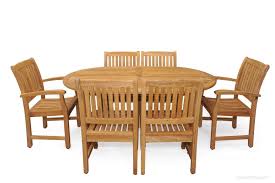 teak patio dining set for 6 oval table