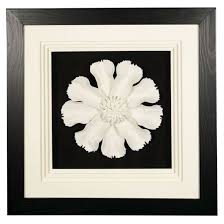 White Ceramic Flower Shadow Box Wall