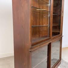 vintage display cabinet with sliding