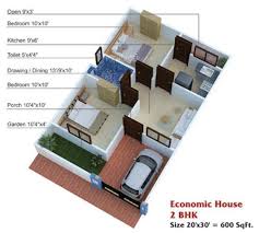 House Plan 2bhk 600 Sq Ft House Plans