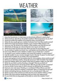 25 weather conversation questions esl