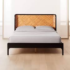 miri black and rattan queen bed