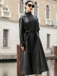 Leather Coat Leather Trench Overcoat