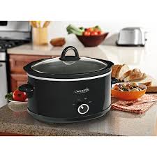 To properly clean your crock, soak it in hot soap and water, and then use soap or vinegar and a sponge to remove any leftover residue. Crock Pot 7 Quart Manual Slow Cooker Black Walmart Com Walmart Com
