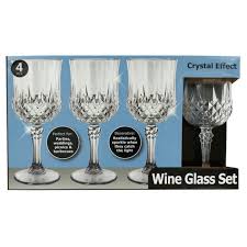 crystal effect plastic wine glass set