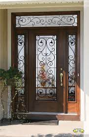 wrought iron glass front entry doors