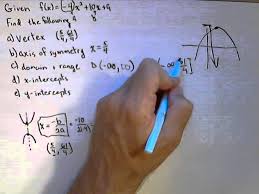 For A Quadratic Function Find Vertex