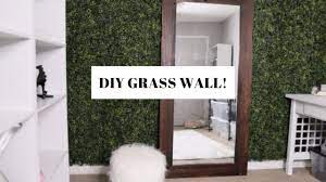 diy grass wall glam room