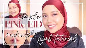pink eid makeup and hijab tutorial
