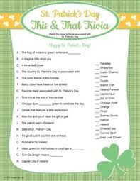 Patrick's day is one of the religious events that is considered a public holiday in ireland. Printable St Patrick S Day This That Trivia St Patrick Day Activities St Patrick S Day Trivia St Patrick S Day Games