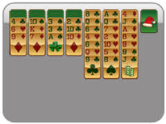 The object of 1 card 3 pass klondike solitaire is to put every card on the solitaire board into the four foundations at the top right of the solitaire game. Klondike Christmas Solitaire