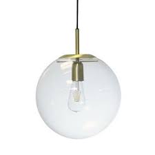 Newton 30 Clear Brushed Brass Pendant