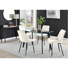 Cream Malmo Dining Table In Glass With