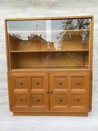art deco solid oak display cabinet