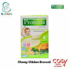 Pada usia 6 bulan, bayi sudah boleh diperkenalkan dengan makanan pejal. Promina Bubur Bayi Instan 6 Bulan 120gr Rasa Ayam Kampung Brokoli Keju Cheezy Chicken Broccoli Bubur Mpasi Bayi Lazada Indonesia