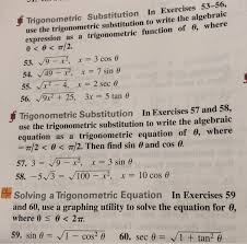 Solved Trigonometric Substitution In