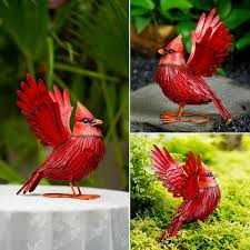 Goodeco Metal Bird Yard Art Large Red