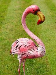 Pink Flamingo Garden Sculpture