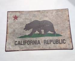 Metal California Republic State Flag