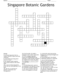Singapore Botanic Gardens Crossword