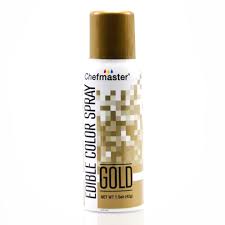 Well you're in luck, because here they come. Chefmaster Edible Food Spray Gold