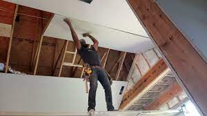 install drywall on vaulted ceiling