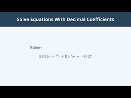 Solve Equations With Decimal