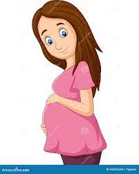 Cartoon Pregnant Woman on White Background Stock Vector - Illustration of  caressing, holding: 143578290