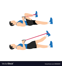 resistance band lying leg extensions
