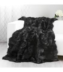 black fox fur blanket for luxurious