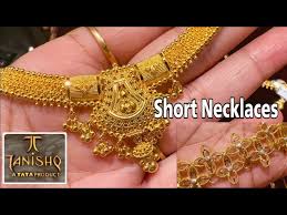 tanishq gold short necklace designs