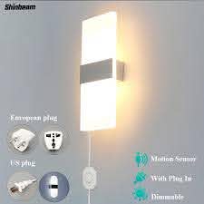 Dimmable Modern Led Wall Motion Sensor Light Indoor Plug In Wall Light Sconce Living Room Bedroom Wall Lamp Shinbeam New 12w Led Indoor Wall Lamps Aliexpress