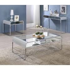 Chrome Square Glass Top End Table