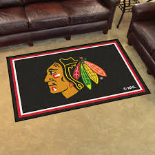 chicago blackhawks area rug 4 x 6 nylon
