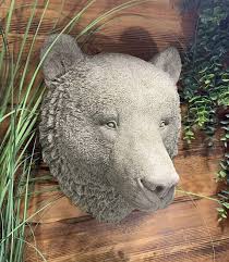 Stone Garden Large Detailed Bear Head