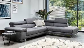 milano fabric chaise sofa left