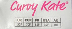 Curvy Kate Size Guide Miracle Woman