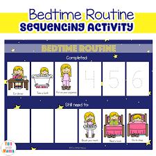 Toddler Bedtime Routine Chart Sequencing Activity Fun With