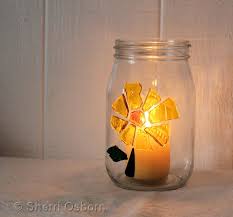 Jars Stained Glass Candle Holder