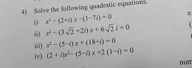 Solve The Following Quadratic Equation