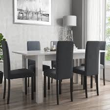 Delivery was about average but they give you a call the day before to tell you it's coming and another about 1 hr before delivery. Extendable Dining Table In White High Gloss With 6 Grey Chairs Black Legs Vivienne New Haven Furniture123