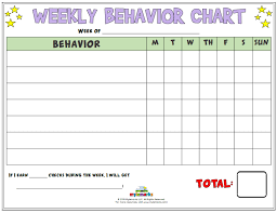 Weekly Behavior Chart Mylemarks Resources Behaviour
