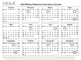 2022 retired military paydays with