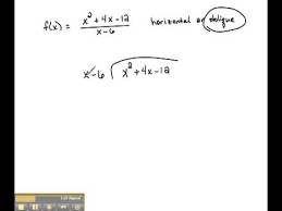 Finding Oblique Asymptotes Of Rational