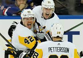 Penguins top Rangers in three OTs ...
