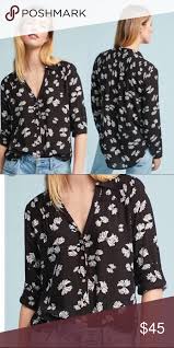 Anthropologie Maeve Emory Bow Print Buttondown Excellent
