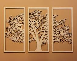 3 Panel Tree Wood Wall Art Wall Hanging