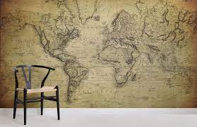 antique aged map wallpaper mural hovia uk