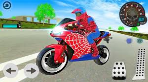 super hero spiderman motorbike game